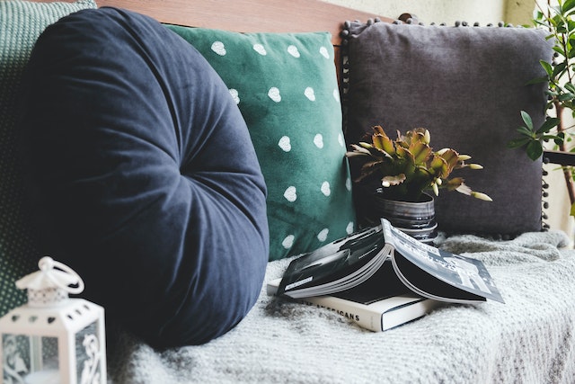 cushions sitting on a couch